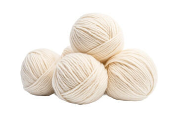 Soft Creamy Yarn Balls for Crafting Projects, PNG with transparency