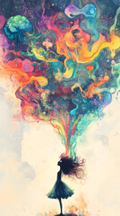 The mind is infinite, abstract watercolor background