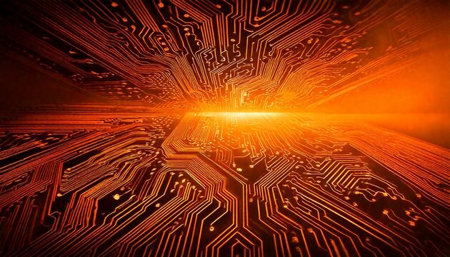 High-tech circuit board background, abstract digital technology presentations, electronic components, digital infrastructure, blue tech theme, modern electronics evolution expansion background