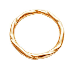Elegant twisted gold ring on black background for jewelry design inspiration, cut out