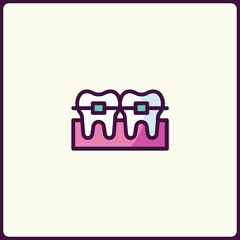 Stylized dental braces icon illustrating orthodontic health care solutions