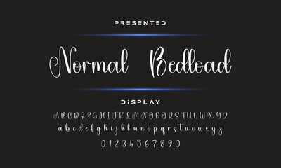 Hand drawn calligraphic vector monoline font. Distress signature letters. Modern script calligraphy type. ABC typography latin signature alphabet.