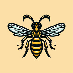 vector illustration of a bee