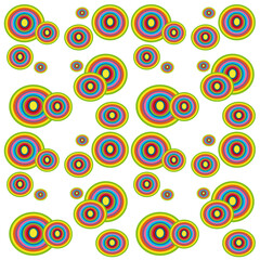 pattern on a white background of different colored circles