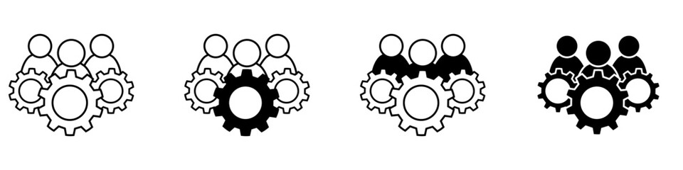 Team vector icon set. Teamwork illustration sign collection. Development  symbol. Progress  logo. 