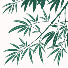 Obraz premium Bamboo leaves vector design illustration on background