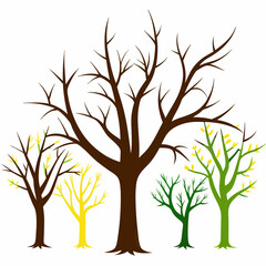Obraz premium Dry tree icon vector silhouette art on white background