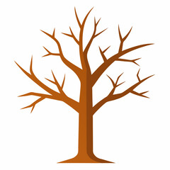 Dry tree icon vector silhouette art on white background