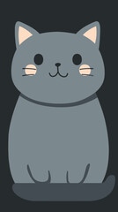 Obraz premium Minimalist Gray Cat SVG Vector Illustration for Cute Animal Designs