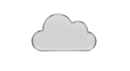 Isolated Shiny Cloud Icon with Subtle Reflections