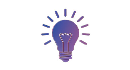 Isolated Lightbulb Radiating Light