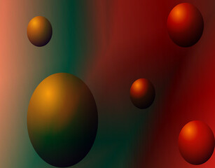 Realistic balloons on a color background. Vector flying set. Abstract background with circles in pastel colors. 