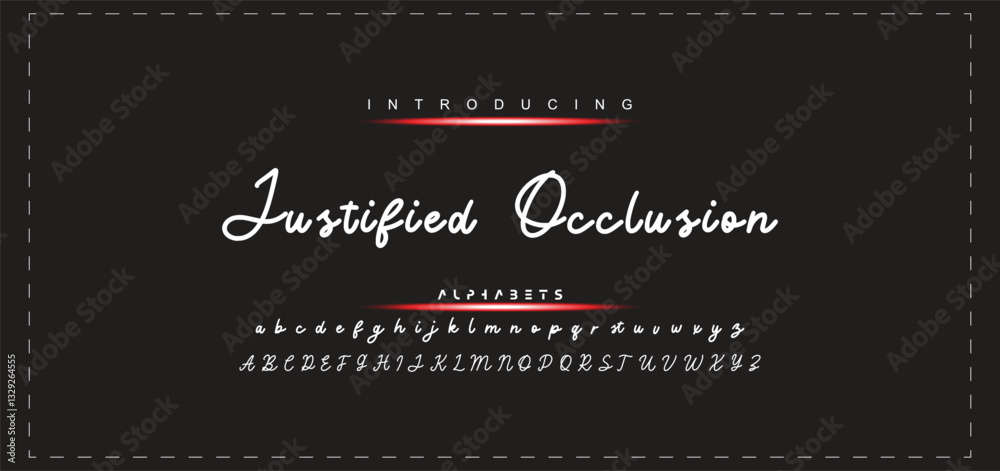 Fototapete Hand drawn calligraphic vector monoline font. Distress signature letters. Modern script calligraphy type. ABC typography latin signature alphabet.