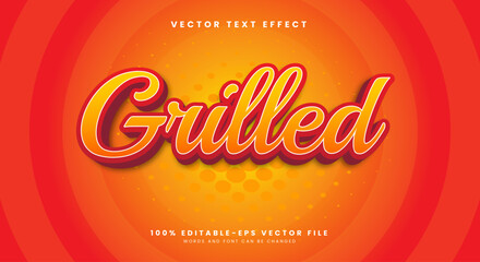 Grilled editable text effect Template suitable for chicken roast theme