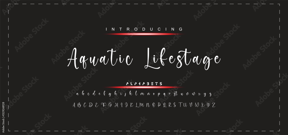 Fototapete Hand drawn calligraphic vector monoline font. Distress signature letters. Modern script calligraphy type. ABC typography latin signature alphabet.