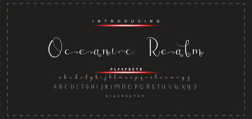 Hand drawn calligraphic vector monoline font. Distress signature letters. Modern script calligraphy type. ABC typography latin signature alphabet.