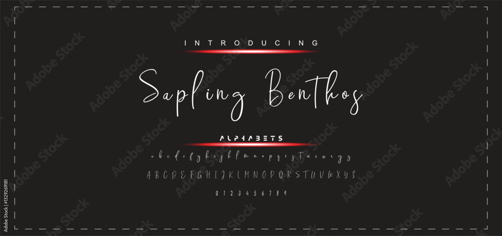 Fototapete hand drawn vector alphabet. modern monoline signature script font. elegant signature font. best alph