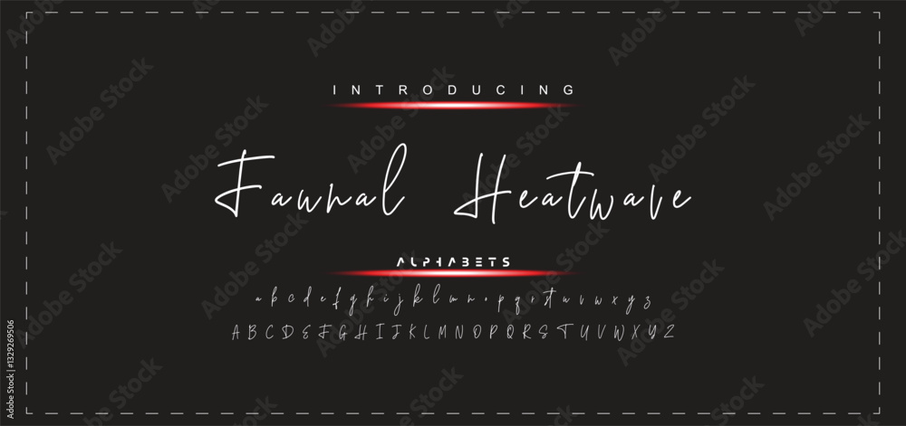 Fototapete hand drawn vector alphabet. modern monoline signature script font. elegant signature font. best alph