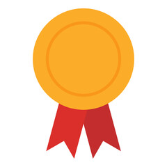 Golden award medal icon on white background