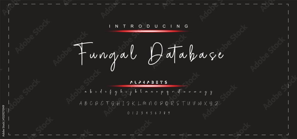 Fototapete hand drawn vector alphabet. modern monoline signature script font. elegant signature font. best alph