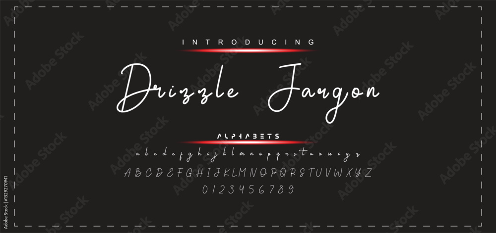 Fototapete hand drawn vector alphabet. modern monoline signature script font. elegant signature font. best alph