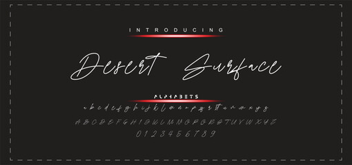 Hand drawn vector alphabet. Modern monoline signature script font. Elegant Signature Font. Best Alphabet Beautiful Calligraphy Signature Font