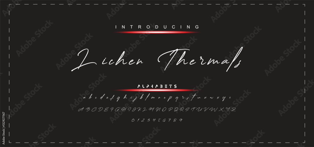 Fototapete hand drawn vector alphabet. modern monoline signature script font. elegant signature font. best alph