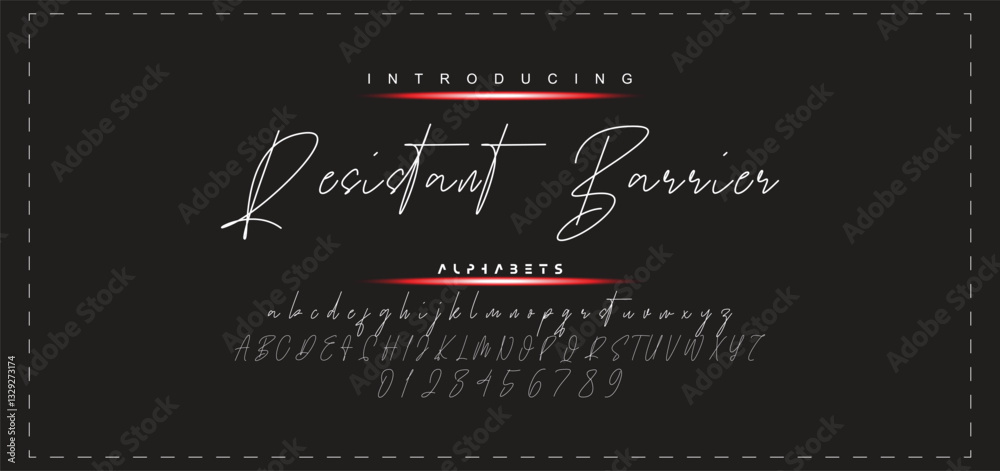 Fototapete hand drawn vector alphabet. modern monoline signature script font. elegant signature font. best alph