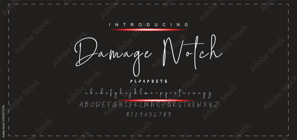 Fototapete hand drawn vector alphabet. modern monoline signature script font. elegant signature font. best alph