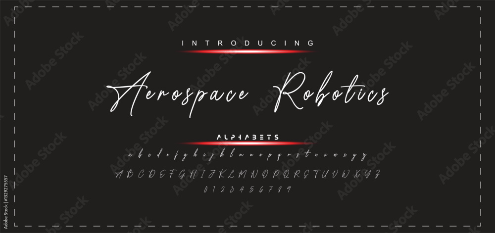 Fototapete hand drawn vector alphabet. modern monoline signature script font. elegant signature font. best alph
