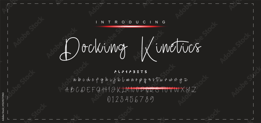 Fototapete Hand drawn vector alphabet. Modern monoline signature script font. Elegant Signature Font. Best Alphabet Beautiful Calligraphy Signature Font