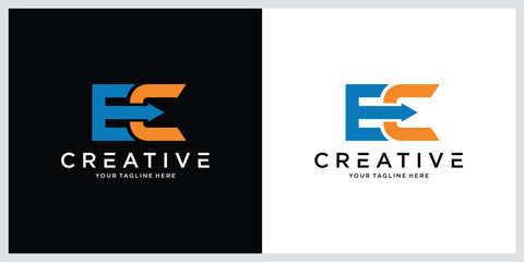 Initial EC letter logo design vector