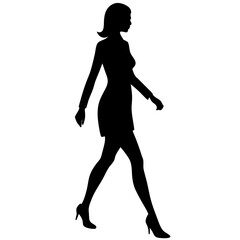 Woman black silhouette vector, Simple silhouette Design vector icon with white background. Woman activity vector, Human vector 