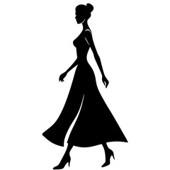 Woman black silhouette vector, Simple silhouette Design vector icon with white background. Woman activity vector, Human vector 