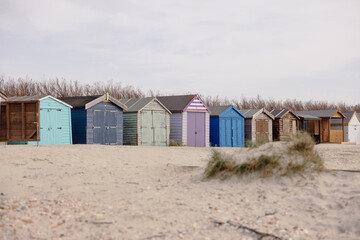 colorful beach huts 