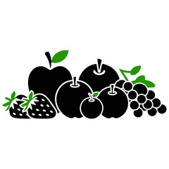 Fresh fruits vector icon.