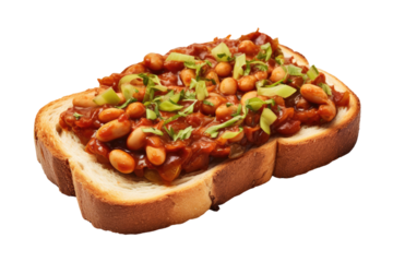 beans on toast on transparent background