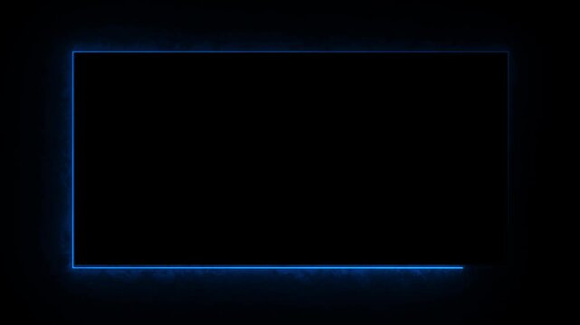 Abstract glowing neon rectangle border frame. Glowing neon fire rectangle border frame animation on black background	
