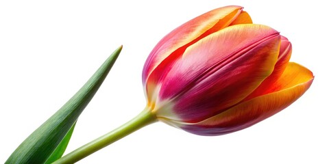 Fototapeta premium Elegant white tulip bloom, ideal for spring promotions and botanical designs.