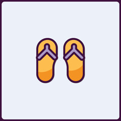 Stylized Pair of Flip-Flops Graphic, Summer Essentials Illustrated Icon