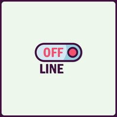 Illustrative symbol indicating offline status with clean design elements