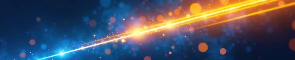 Obraz premium Abstract blue and yellow light rays intersect , intersection, ocean