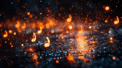 Abstract musical background with shimmering particles