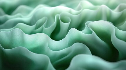 Abstract mint green wavy folds