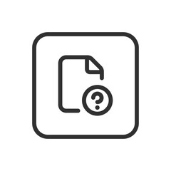 Question Document File Icon - Modern Simple Flat Vector for Web and Mobile