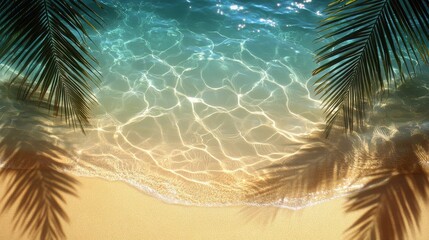 Tropical Beach with Clear Water and Palms