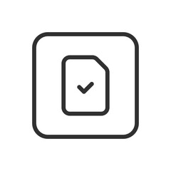 Checkmark Document File Icon - Modern Simple Flat Vector for Web and Mobile