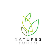 Fototapeta premium Nature life line logo design graphic vector
