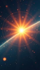 Fototapeta premium Intense sunburst captured through a clear lens, creating a mesmerizing effect , energy, dazzling