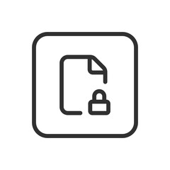 Lock Document File Icon - Modern Simple Flat Vector for Web and Mobile